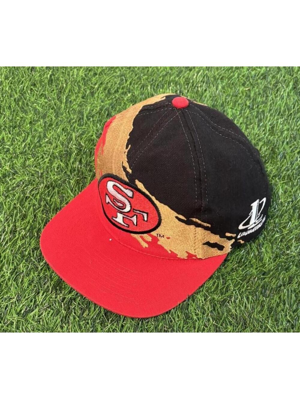 MINT Vintage Logo Athletic San Francisco 49ers Splash Black Dome Wool Snapback